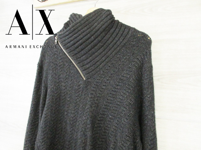 大得価，限定セール 348y ARMANI EXCHANGE 秋冬 アルマーニ エクスチェンジ ＜ジップ付ニット＞L セーター 変形ネック Ricicli17(男性用)｜売買されたオークション情報、yahooの商品情報をアーカイブ公開 - オークファン 男性用