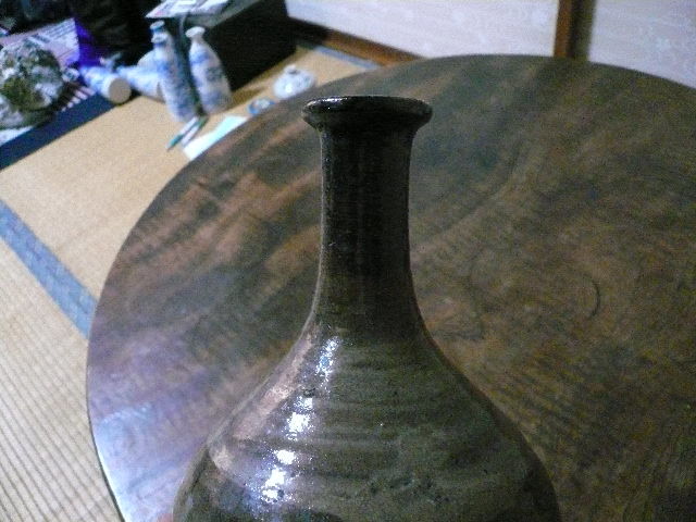 江戸中期頃の唐津　黒牟田徳利 唐津 江戸時代後期の唐津系黒牟田焼刷毛目徳利 唐津 黒牟田焼 徳利