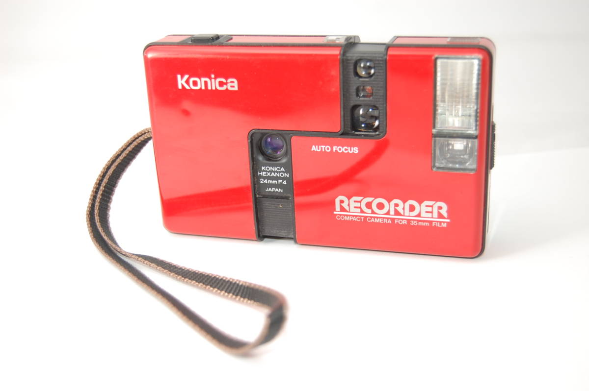 ★不動ジャンク品★ Konica コニカ RECORDER HEXANON 24mm F4 レッド 赤 #D-056