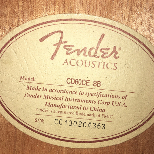 中古Fender USA アコギ CD-60 SB フェンダー 86 1円 Fender