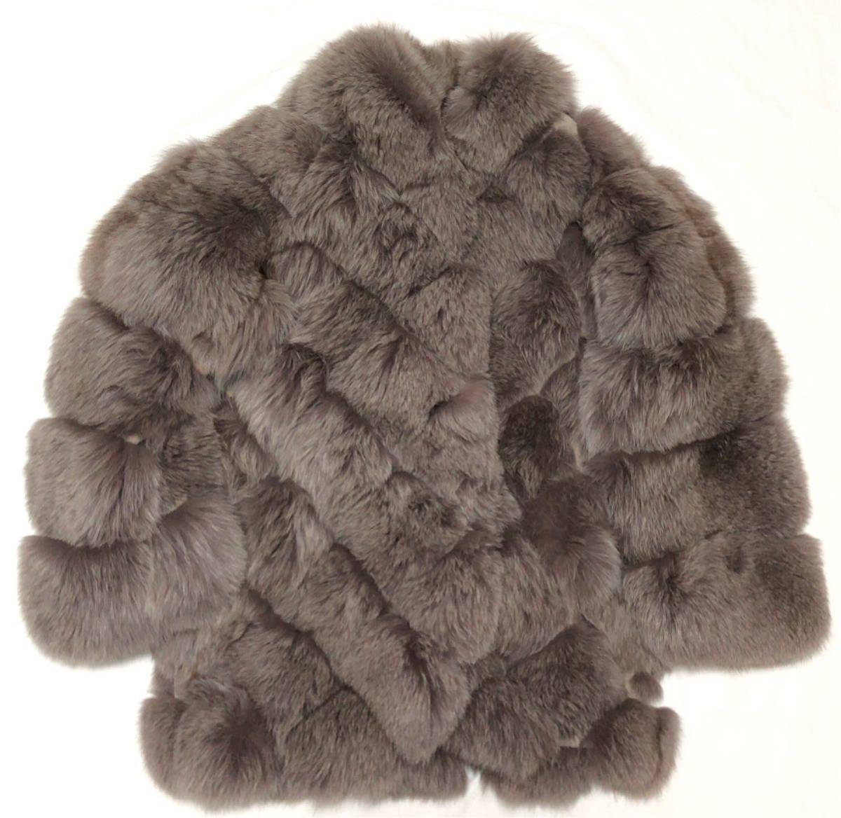 【N416】毛皮 ブルーフォックス ハーフコート 11号