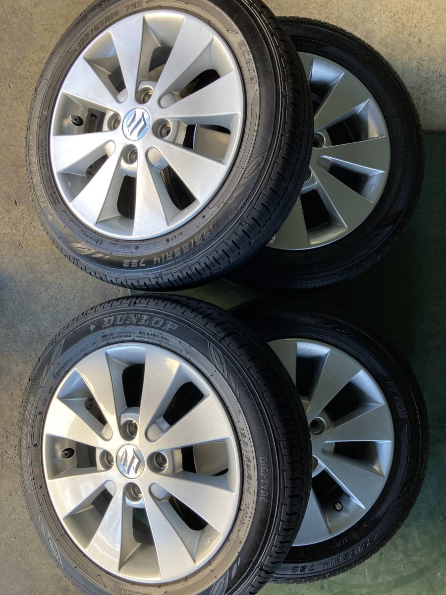 14インチ スズキ +45 ワゴンR アルミホイール 14×4.5J PCD100 中古 スズキ