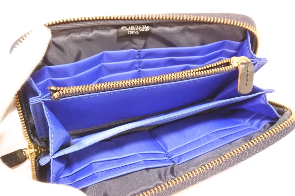 1円○未使用○マルニ×ポーター○ラウンドファスナー長財布○ブラック