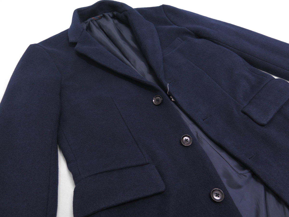 1545●THE SHOP TK タケオキクチ●新品　ビーバーフィニッシュ ウールチェスターコート　ネイビー/L KIKUCHI タケオキクチ KIKUCHI（ティーケー 8&frasl;25限定 公式THE ビジネス