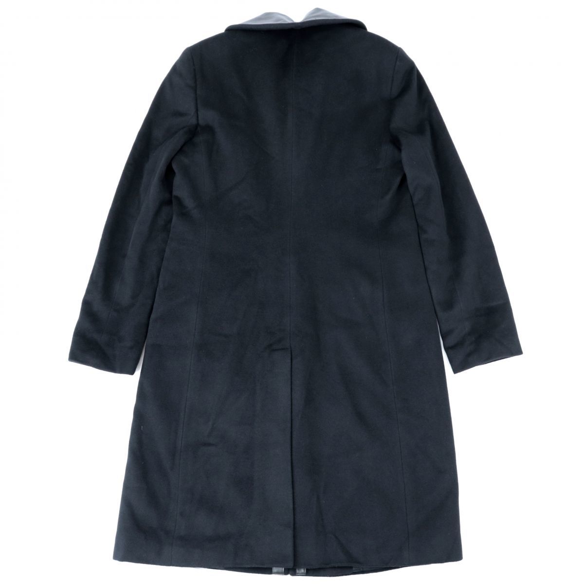 美品 グッチ トムフォード期 レザー切替 カシミア混ウール ステン