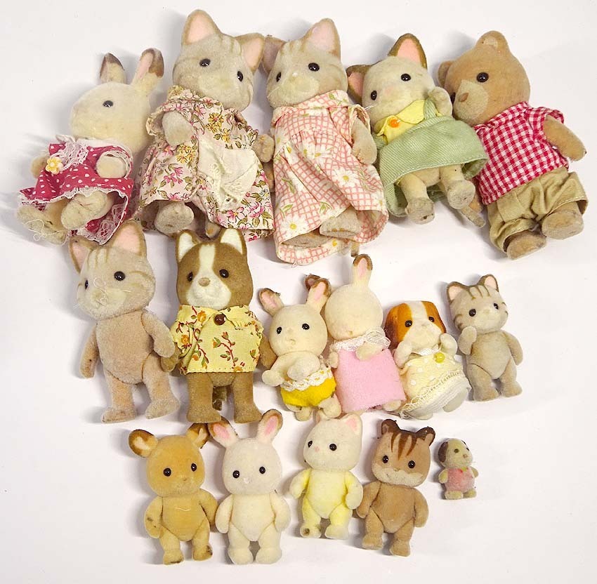 緑屋sc■ シルバニアファミリー　人形　家　小物　家具　家電　まとめてセット　K3/1-171/15-3#140 シルバニアファミリー 家具 緑の丘 シルバニアファミリー初期緑の家具セット お家・のりもの #昭和レトロ