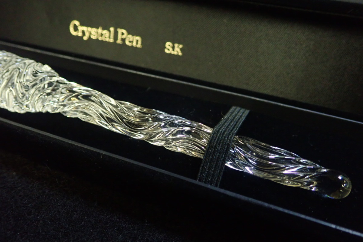 A-303 クリスタルガラスペン 二種 菅清風作 未使用品 ケース付