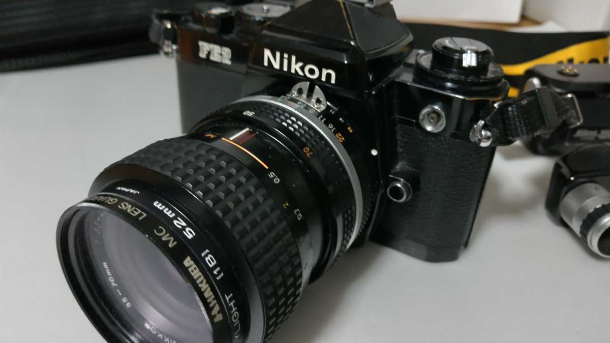 中古 ジャンク 動作未各 Nikon FE2 取説有り＋モータードライブ MD