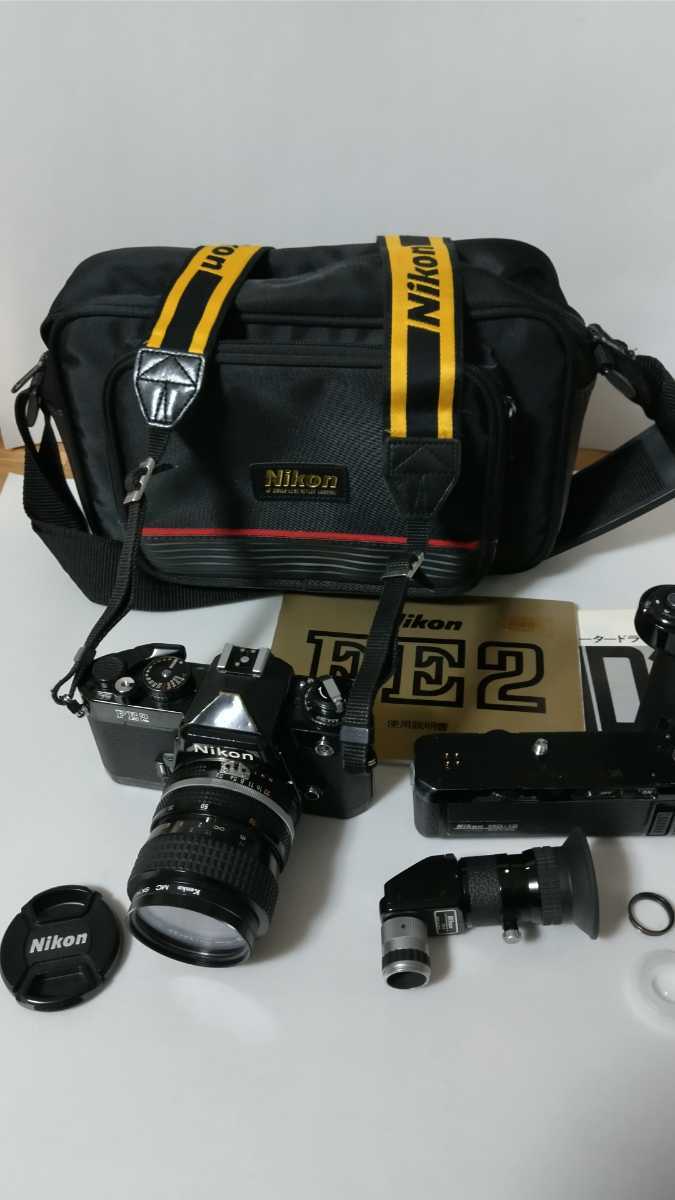 中古 ジャンク 動作未各 Nikon FE2 取説有り＋モータードライブ MD