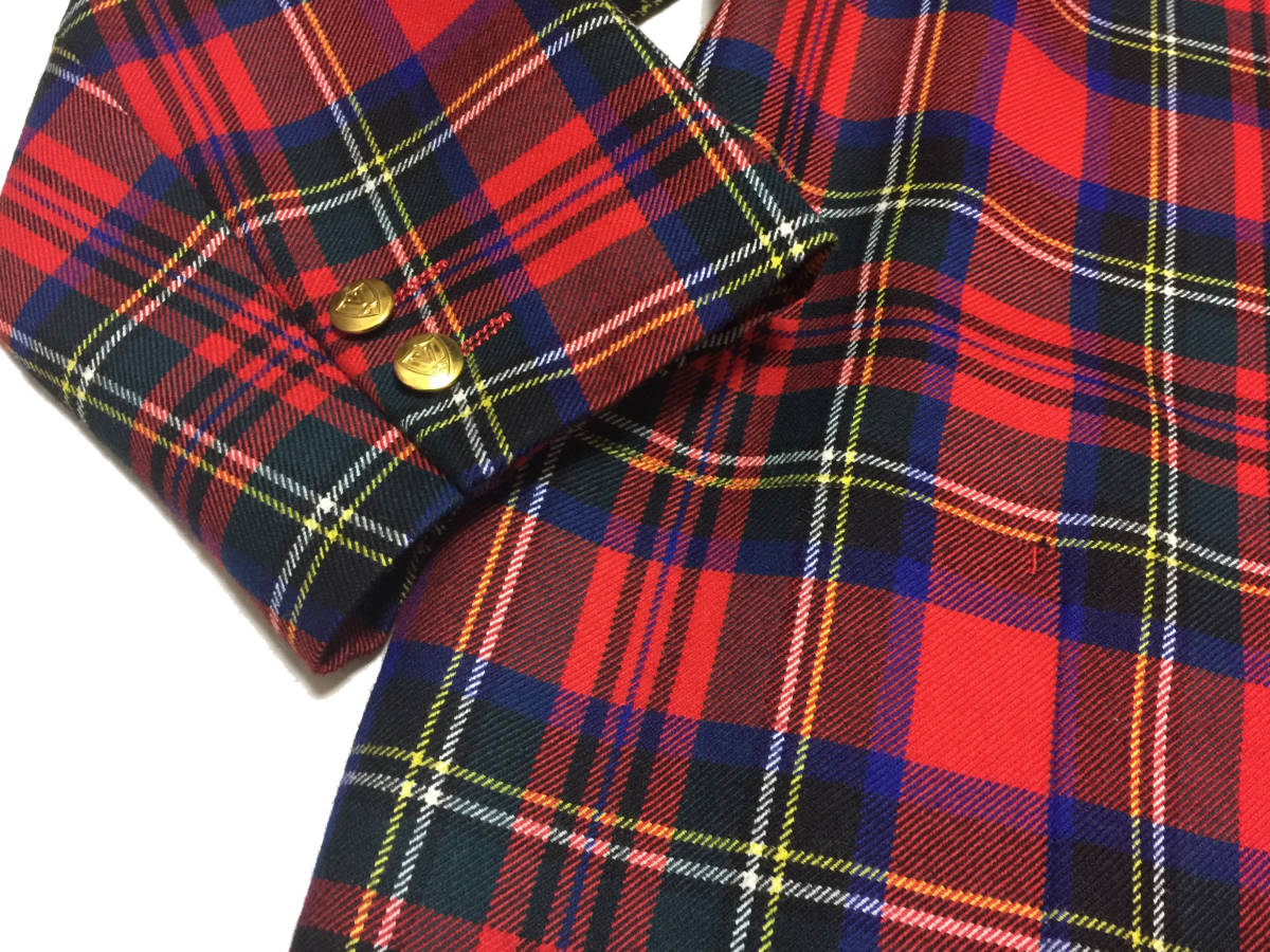 美品　VAN ジャケット　タータンチェック　ブレザー　M 稀少 美品 VAN JACKET ヴァンヂャケット 80s チェック柄 エンブレム