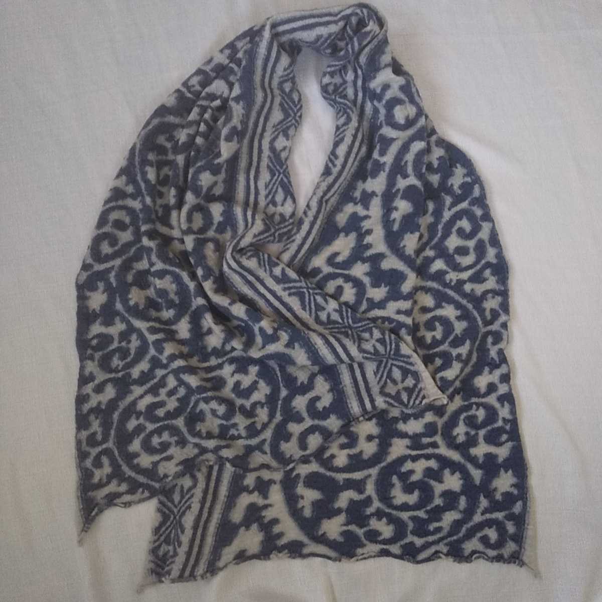 キャピタル　たこ唐草柄ストール KAPITAL キャピタル 唐草 縮絨ウール マフラー ストール