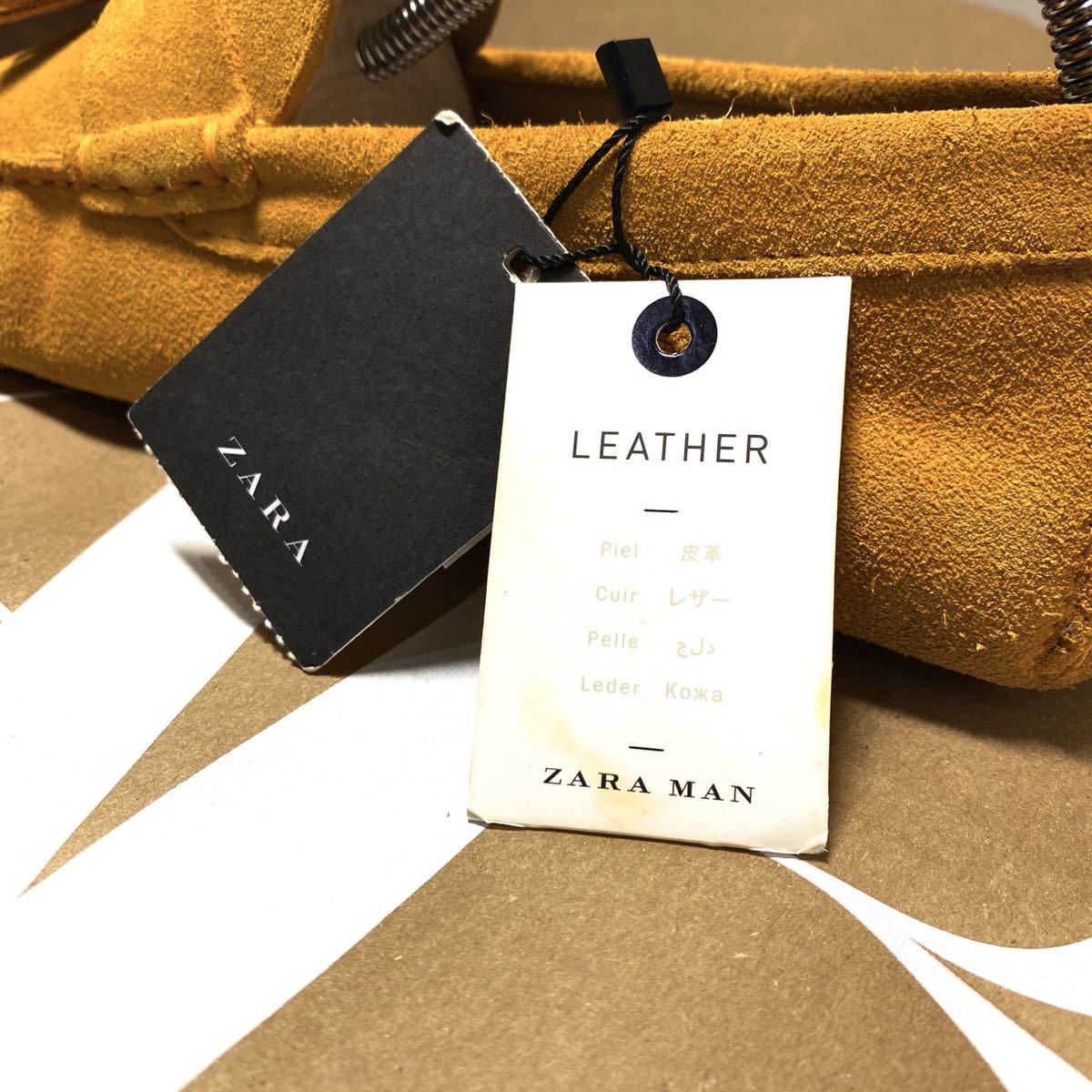 新品 ZARA 本革 ドライビングシューズ 26.0cm 40 メンズ ザラ モカシン 
