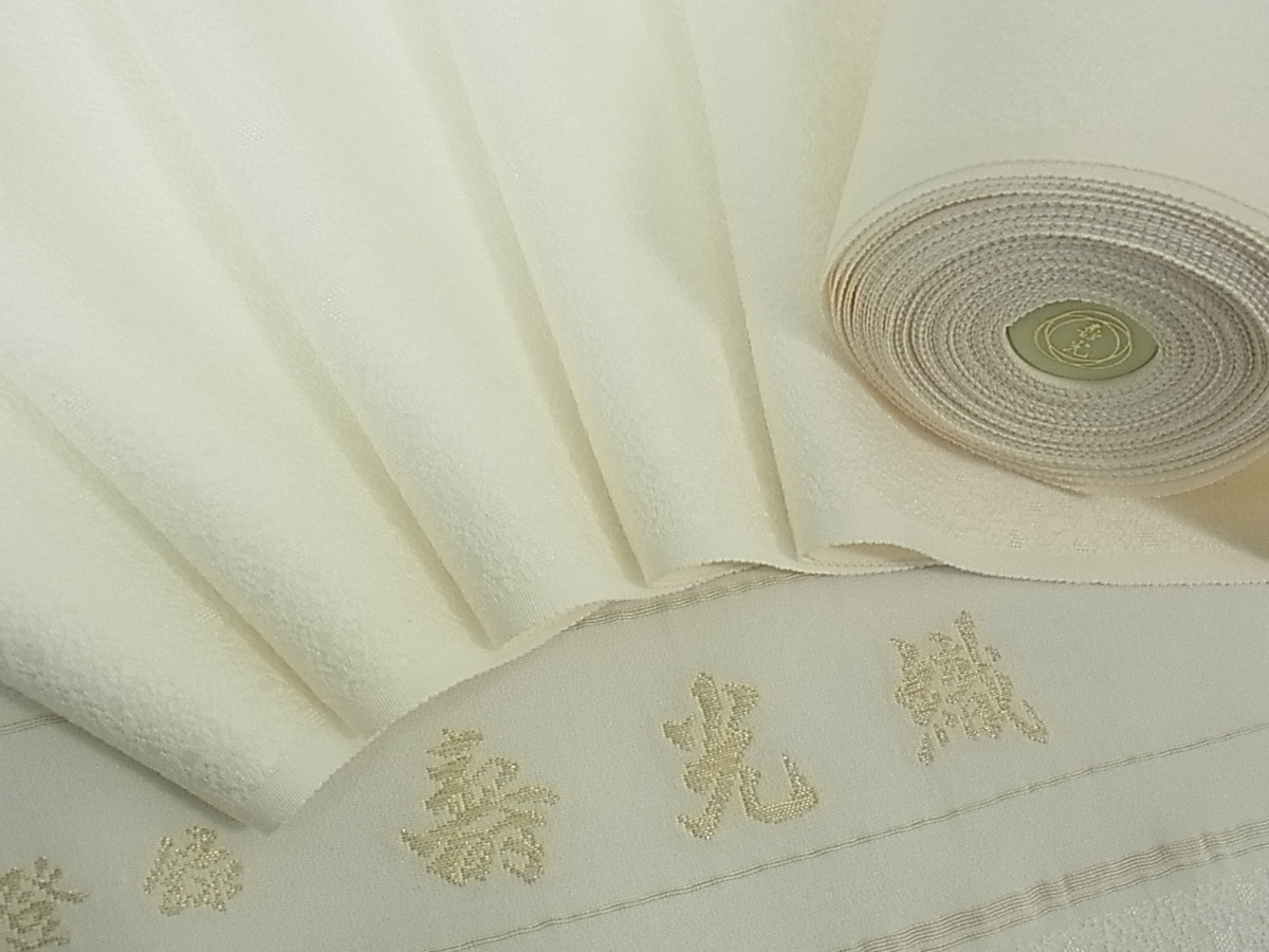 超美品　正絹反物　着物　壽光織　白　シンプル　木目模様　地紋 寿光織 - 壽光織 反物の通販 Yahoo!オークション (女性和服、着物