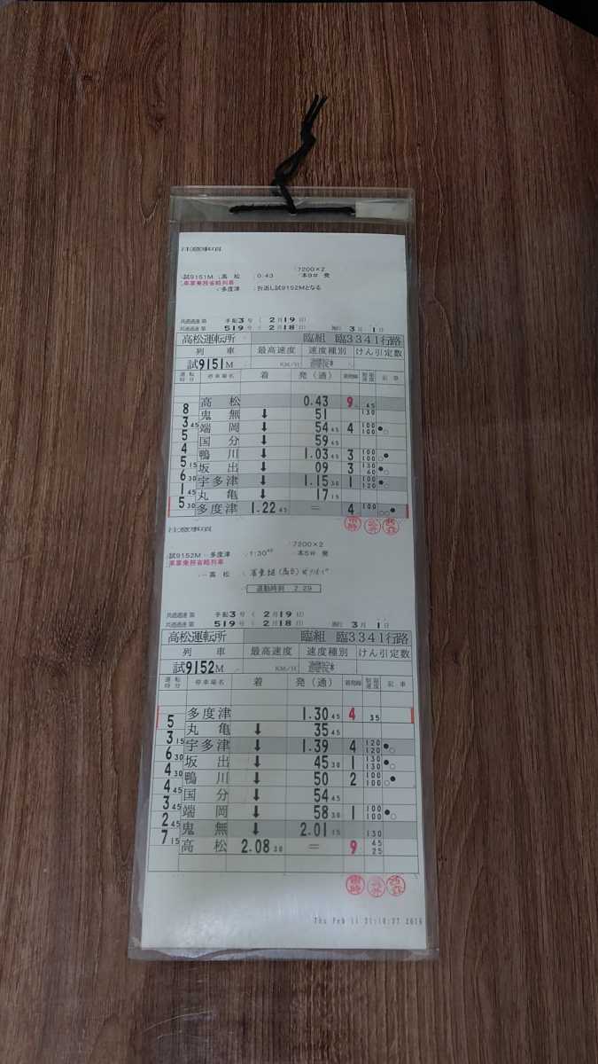 JR四国 運転士用スタフセット 電車用4枚(廃品、放出品)｜売買された 