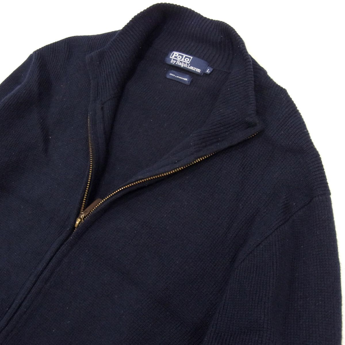 美品○ラルフローレン ニットジャケット ジップジャケット ラムウール 