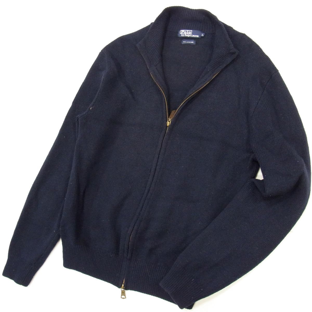 美品○ラルフローレン ニットジャケット ジップジャケット ラムウール 