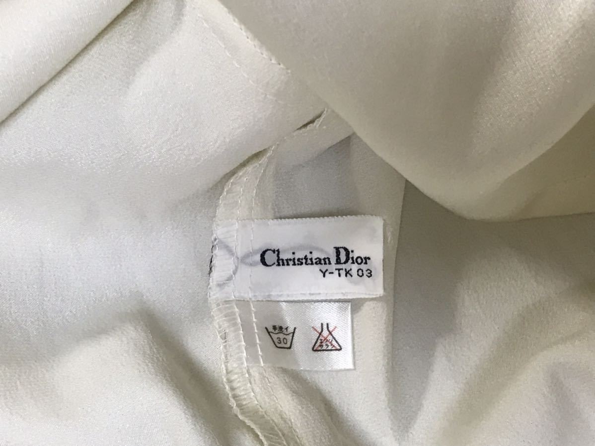 美品 Christian Dior ディオール ビンテージ ブラウス タック リボン
