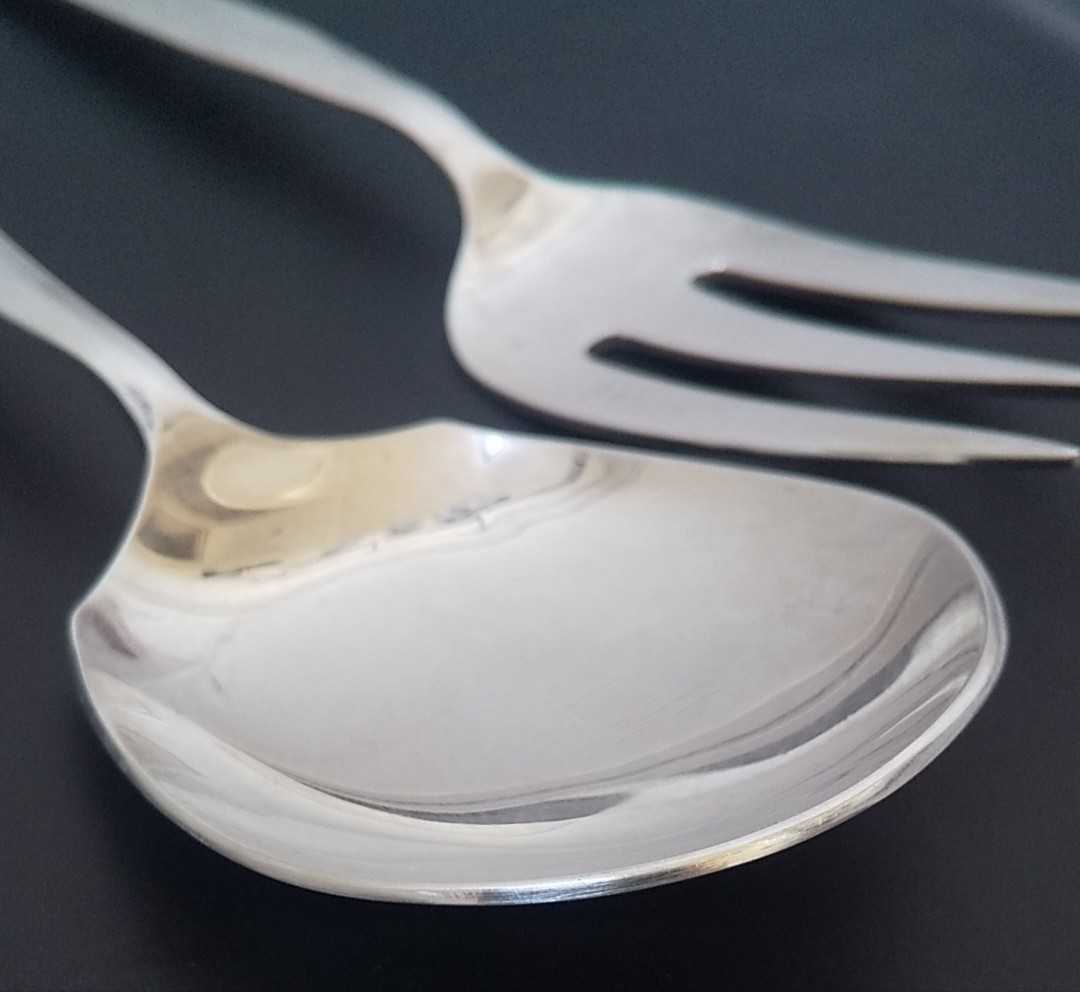 銀製　シルバー950刻印　スプーンとフォーク SILVER 950 刻印 スプーン 5点セット 重量約90g 銀食器 銀細工