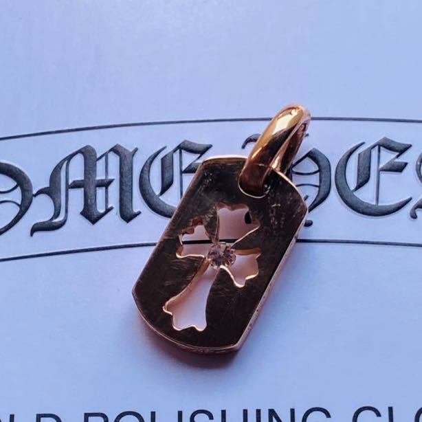 クロムハーツ 22k ドッグタグ カットアウトクロス 純正ダイヤ