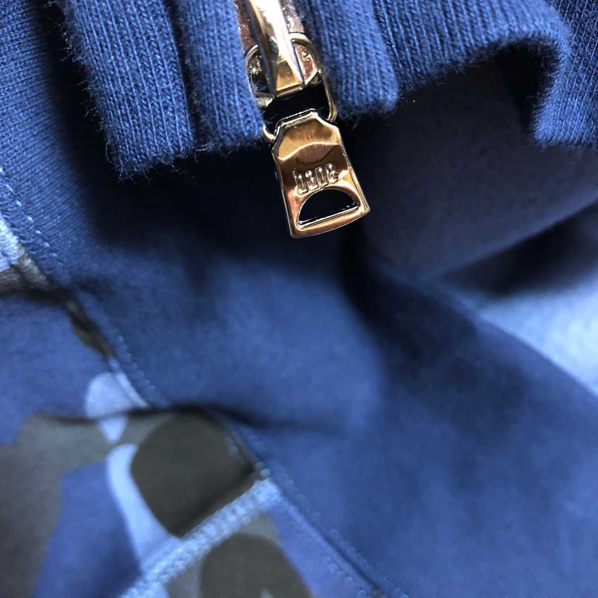 XL 超美品 BAPE a bathing ape COLOR CAMO SHARK FULL ZIP HOODIE BLUE
