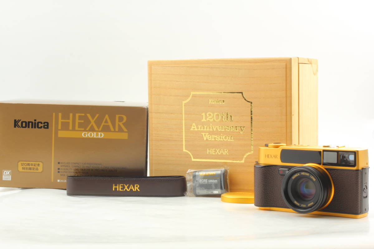 2009007】ほぼ新品箱付き Konica コニカ Hexar ヘキサー Gold 120周年