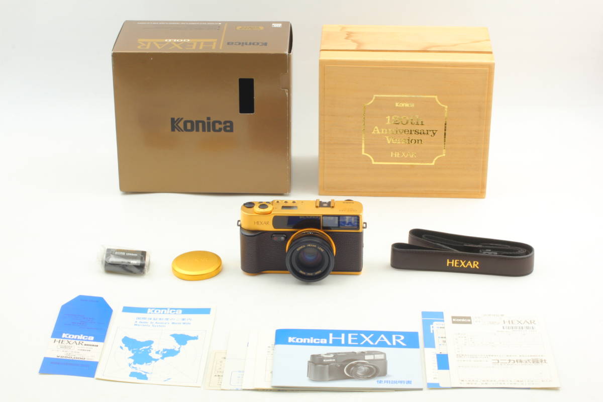 2009007】ほぼ新品箱付き Konica コニカ Hexar ヘキサー Gold 120周年