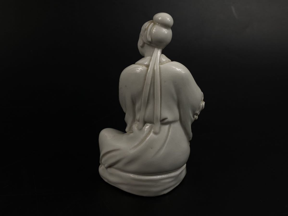 朝】中国 古玩 古美術 唐物白磁楽士座像 徳化窯 宋代 木箱付 時代品