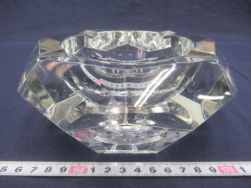 D0637 バカラ Baccarat カットグラス 灰皿 アッシュトレイ クリスタル 