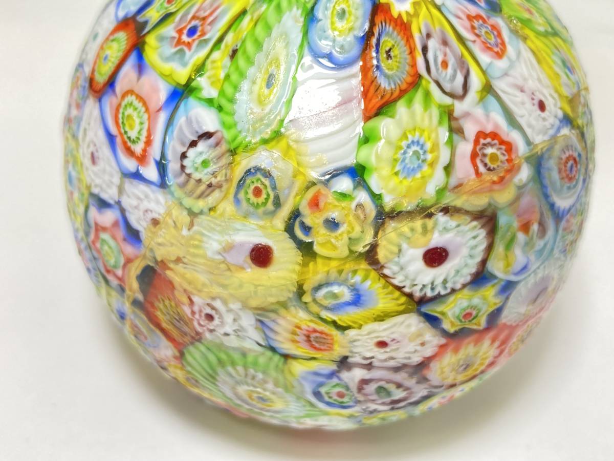 ミルフィオリ ヴェネチアンガラス 水差し 一輪挿し アートガラス 花瓶
