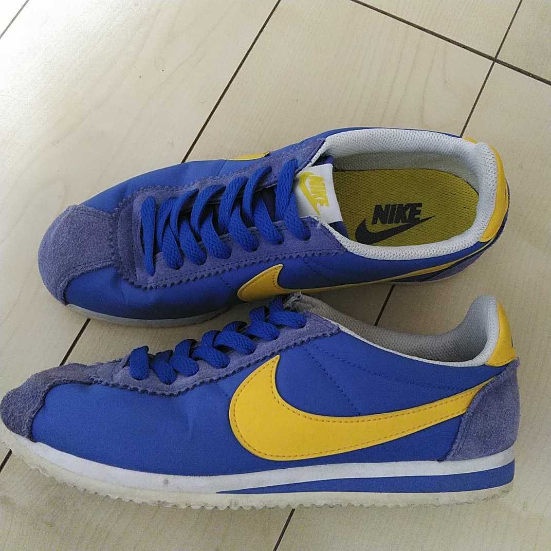 NIKE コルテッツ 24.5cm レトロランニングシューズ ナイロン 青 黄色 