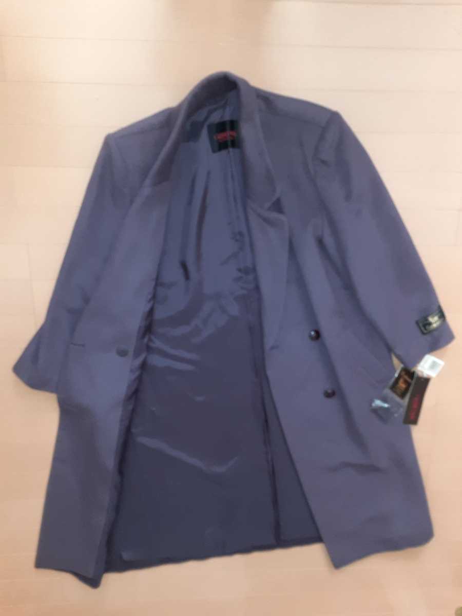 カシミヤ100% ダブルブレスト チェスターコート ロング 薄紫 サイズL