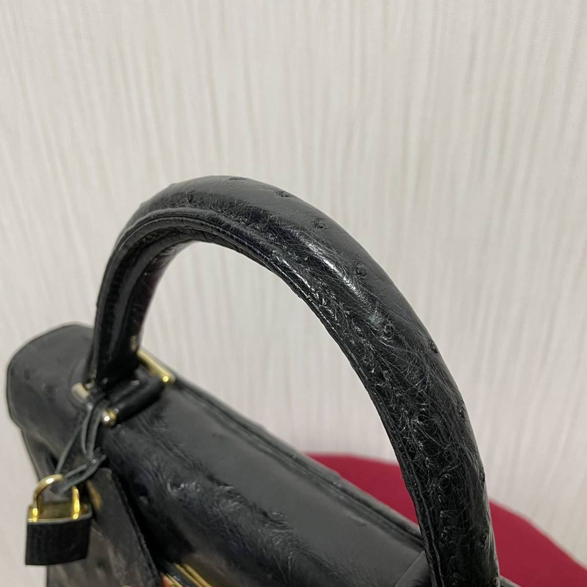 ☆定価50万☆1円スタート オーストリッチ ケリー ハンドバッグ カデナ 