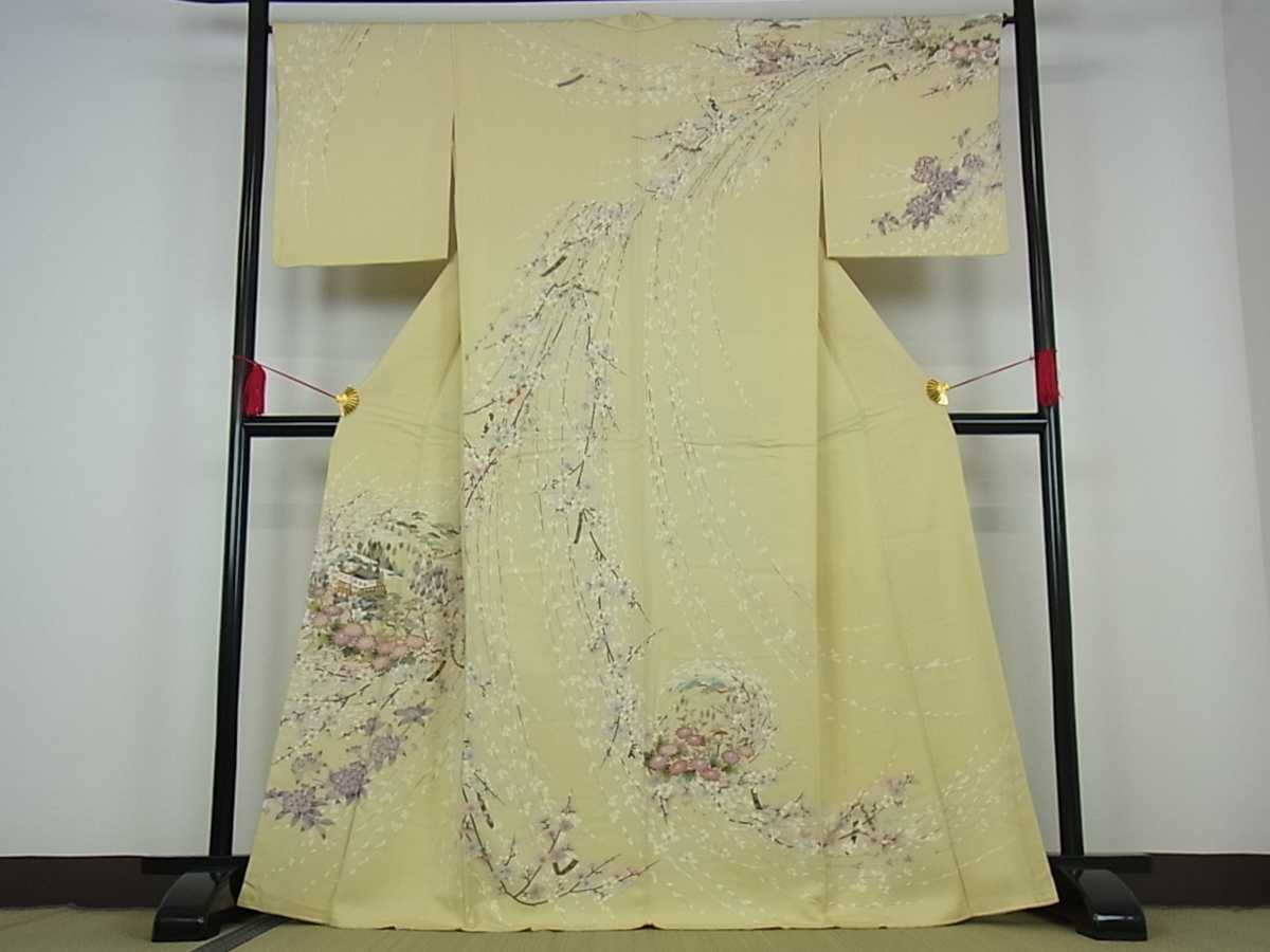 新作登場，正規品 着物屋こころ 極上 訪問着 友禅 日本風景花文 正絹 逸品 jd1693(仕立て上がり)｜売買されたオークション情報、yahooの商品情報をアーカイブ公開 - オークファン 仕立て上がり