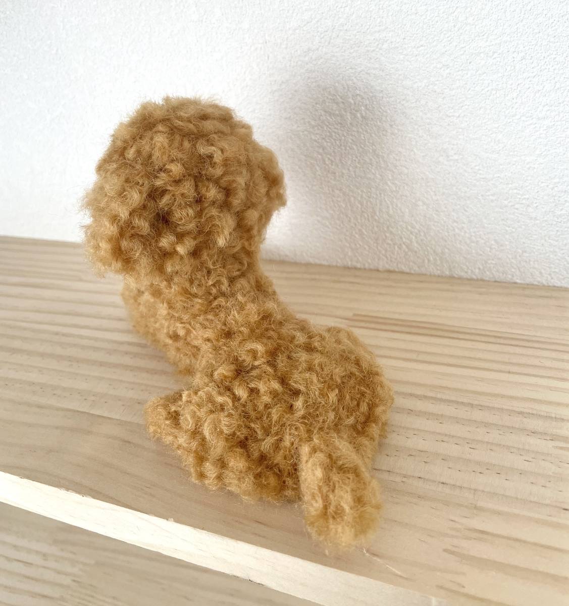 ☆ハンドメイド☆羊毛フェルト トイプードル レッド 犬 ペット 置物