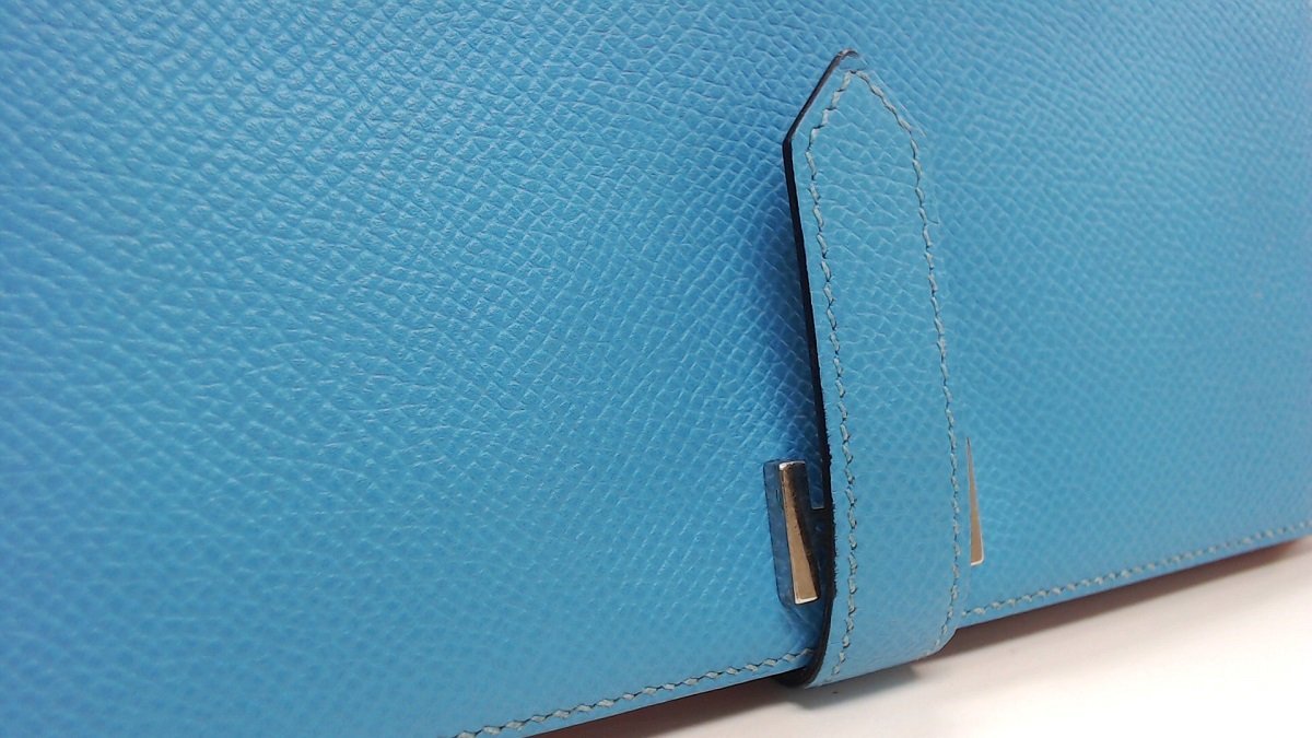 1円美品☆エルメス☆ベアンスフレ エプソン バイカラー 2つ折り長財布  