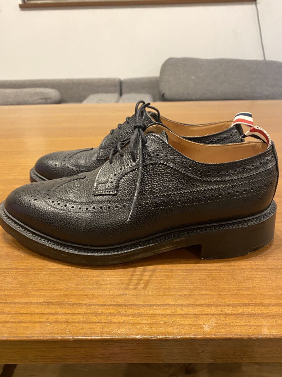 良品]Thom browneトムブラウン ロングウィングチップシューズ トム