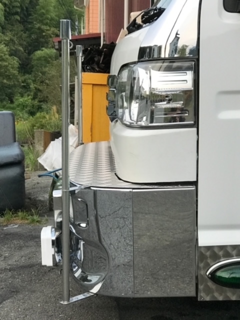 デコトラ 軽トラ用 ハイブリッドバンパー前出しステー付き 旗棒付き