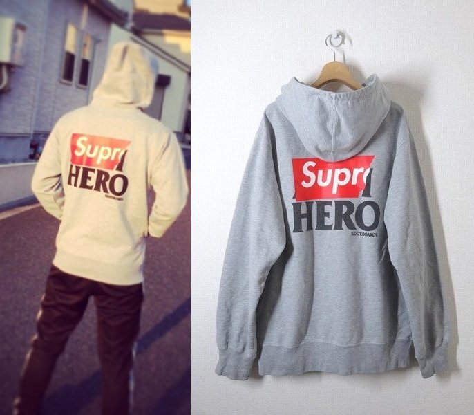 【XLサイズ】Supreme シュプリーム ANTIHERO Zip－Up Sweatshirt ジップパーカー グレー スウェット フード アンタイヒーロー Supreme ANTIHERO Shirt HERO&frasl;14SS&frasl;ジップパーカー&frasl;S 14SS×ANTI 2025AW