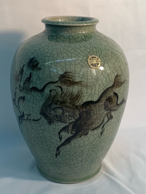 相馬焼 走り馬 つぼ 壺 花瓶 花入 福島県 伝統工芸品 美術 芸術 芸術