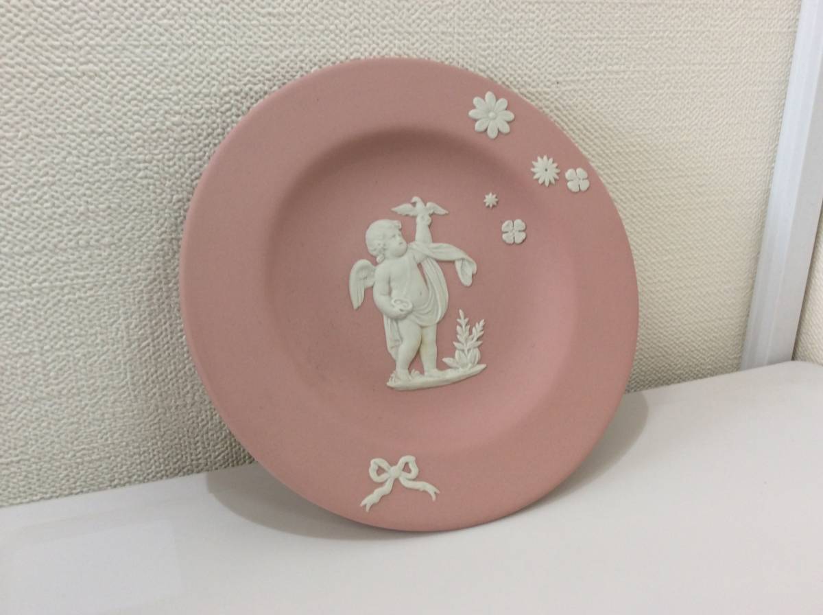 レア　高品質　ピンクシェルジャスパー　お皿　プレート 9703 WEDGWOOD ウェッジウッド ジャスパー 天使 小皿 ミニプレート