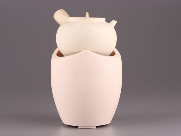 煎茶道具 白泥 涼炉 2点セット 銘「春峰」京焼 白泥 名工煎茶道具 Yahoo!オークション 銘「春峰」京 3点セット 涼炉