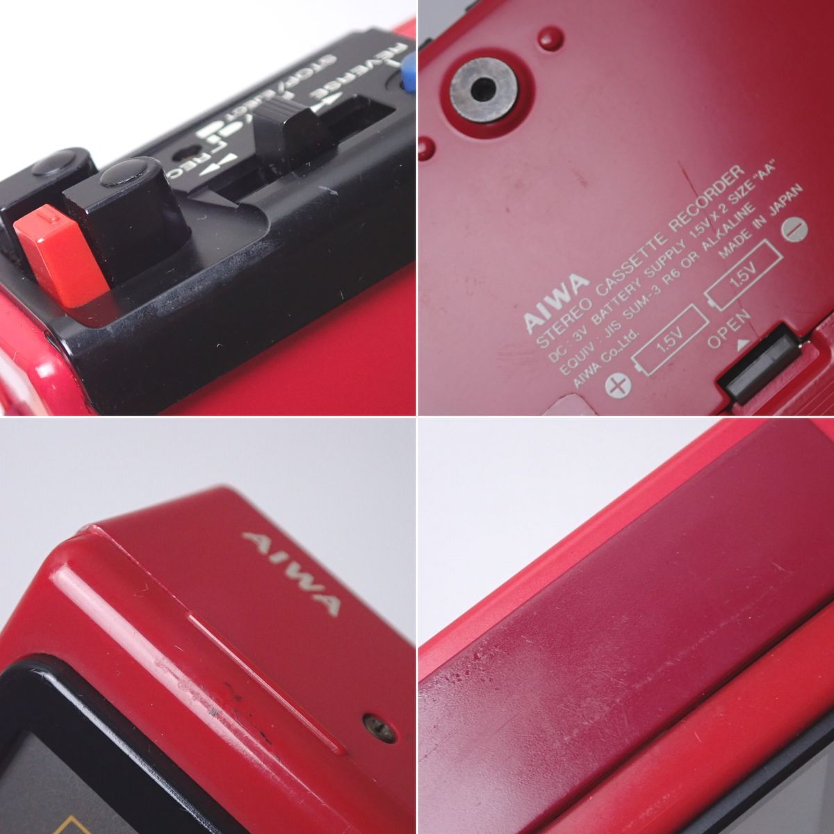 ☆AIWA/アイワ カセットボーイ HS-F2/レッド/ポータブルプレーヤー