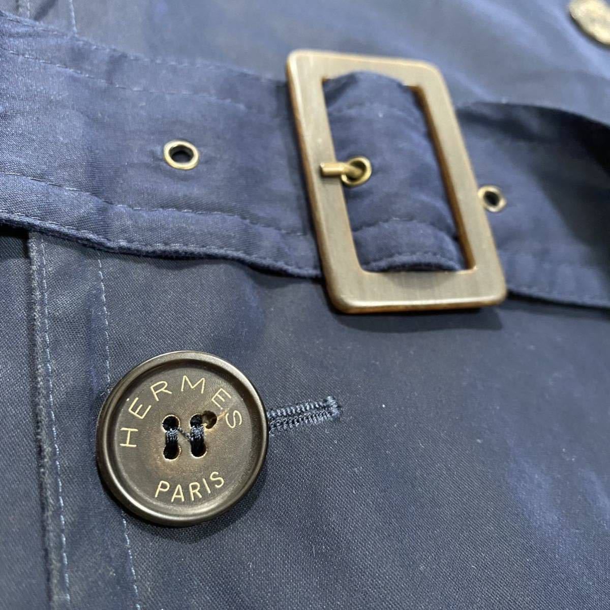 エルメス/HERMES】トレンチコート ロング丈 フランス製 (52/XL 