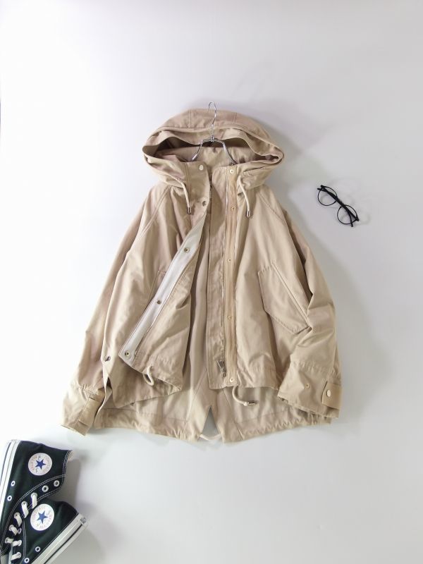 ザラ ZARA ビッグシルエット ナイロンフーディジャケット XS-Sサイズ