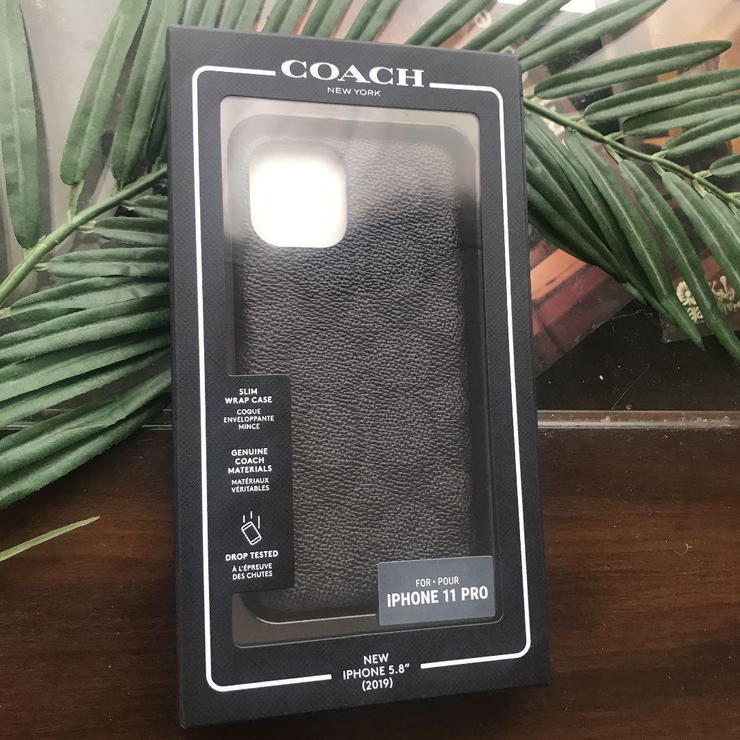 新作★COACH 人気のコーチ シグネイチャー柄 iPhone 11PROケース