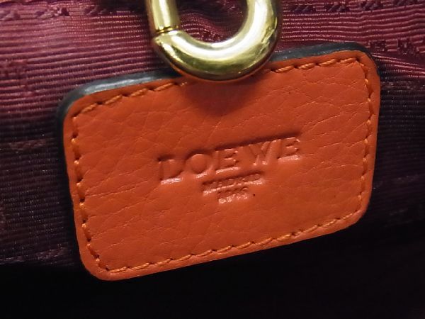 1円 LOEWE ロエベ ヘリテージ レザー ハンドバッグ ショルダーバッグ トートバッグ 肩掛け 手提げ レディース コーラルオレンジ系 Z2077kh