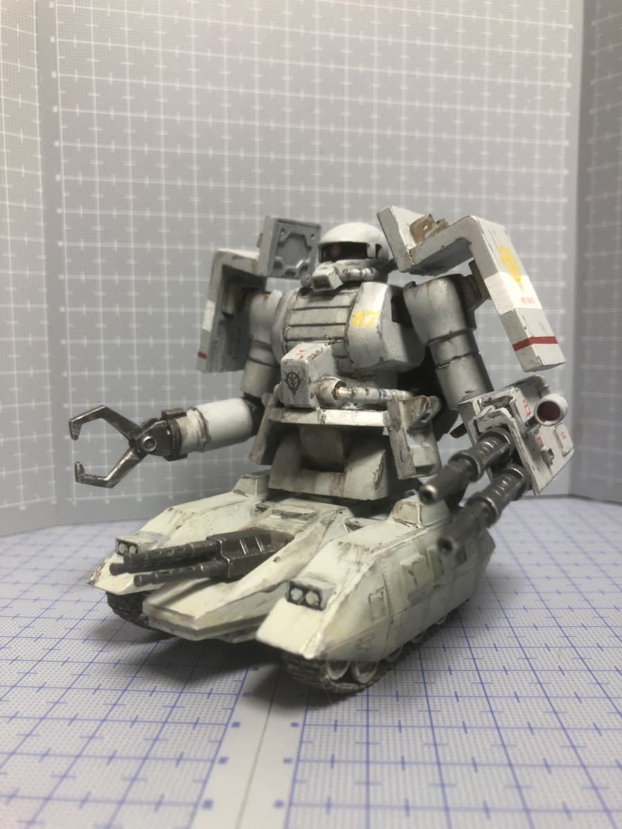 【旧キット】マゼラアタック　ザク　ガンプラ　組立済　完成品　ザクタンク ザクタンク〔 MS-06V-8〕旧キット 1/144マゼラアタック、HGUCザク