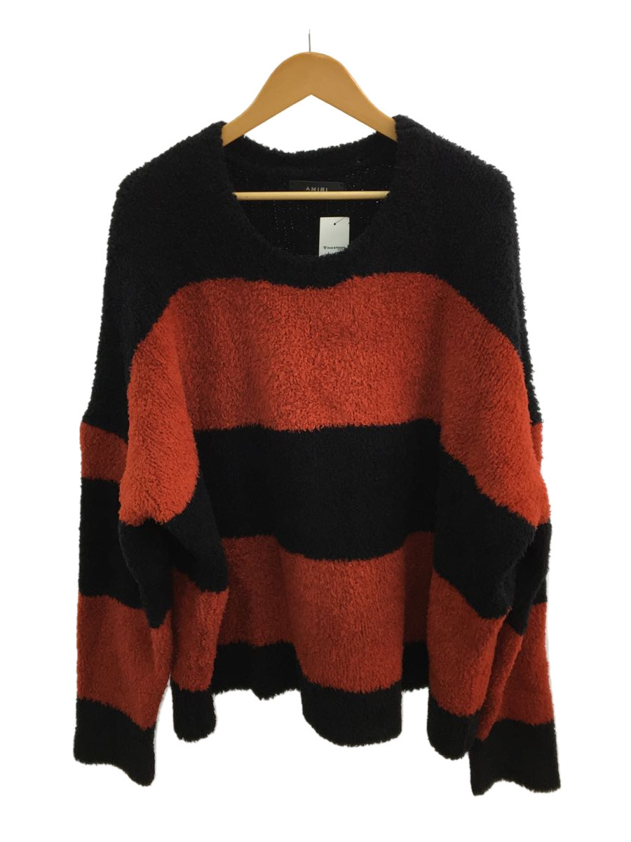 Amiri ダメージボーダーニット AMIRI◇セーター(厚手)/L/ウール/ボーダー | ONUG.NET