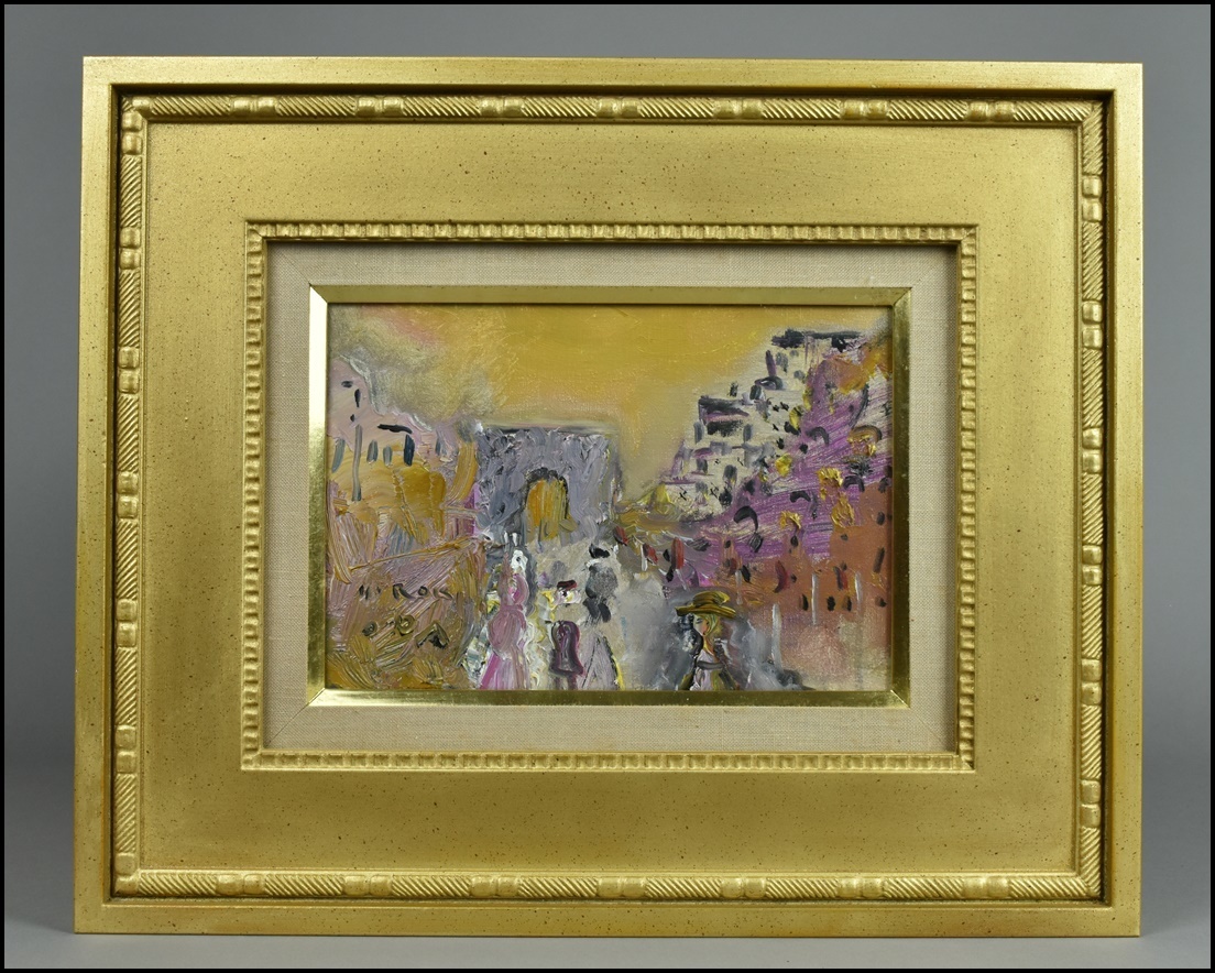 織田廣喜【シャンゼリゼ】風景画 油彩 額装 YT22-0215