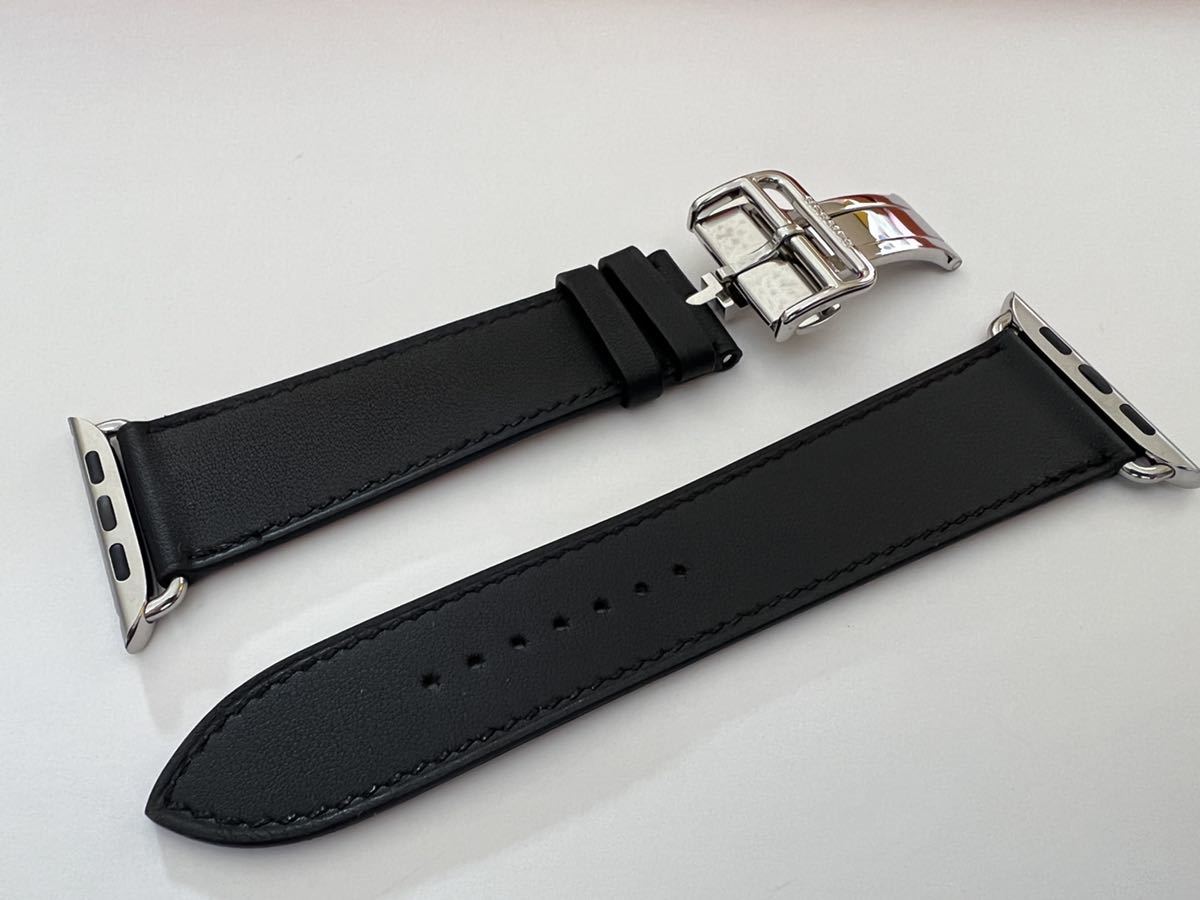 ☆即決 ほぼ未使用 Apple Watch HERMES 45mm 44mm 42mm 黒 ディプロイ 